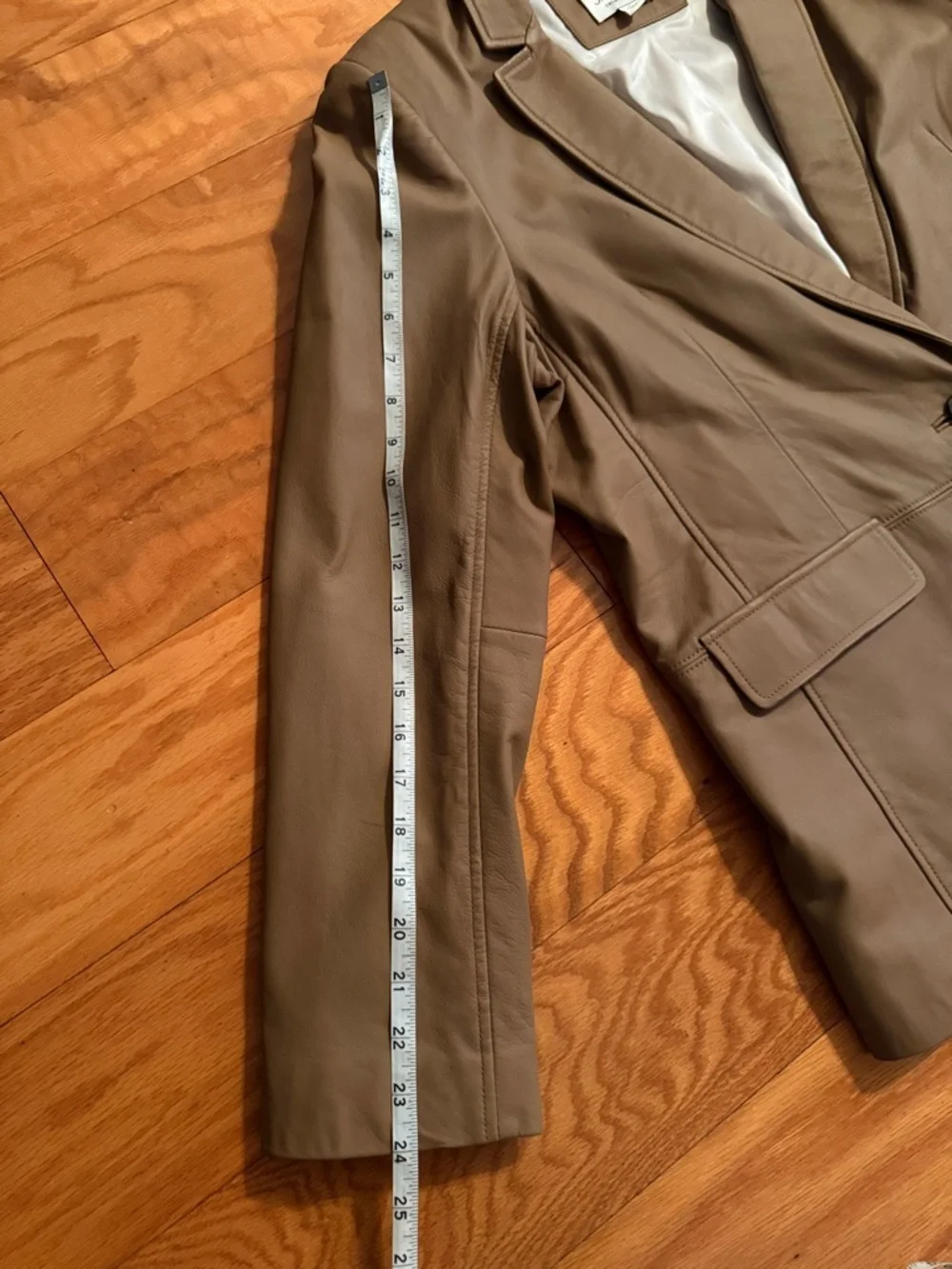 Jcrew CollectionAlfie Tan Brown 100% Leather Jacket Blazer, NWT, size 14